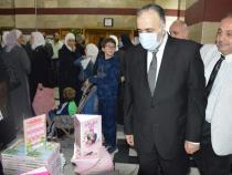 وزير الأوقاف الشيخ د.  محمد عبدالستار السيد يقوم  بزيارة   معرض الكتاب السوري في مكتبة الأسد
